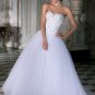 custom made Ball Gown floor-lenght sleeveless white wedding dresses 155
