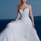 custom made floor-lenght Ball Gown white organza wedding dress 105