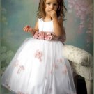 High-quality hand-work flower lovely long Flower Girl Dress 2520