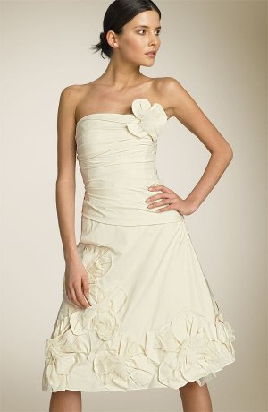 Lovely Taffeta hand-work flower Sleeveless party dresses 8107