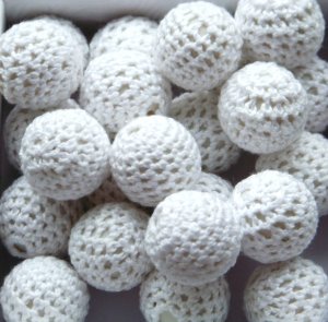 White Yarn Beads