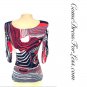 Red,Black & White Multi Color Top