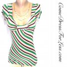 Pretty Multu Colored Stripe Top