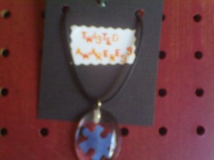 Blue Puzzlepiece Oval Bracelet