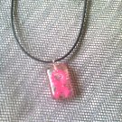 Breast cancer glitter necklace