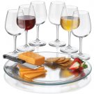 Hand Etched Wine and Cheese serving set