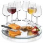 Hand Etched Wine and Cheese serving set