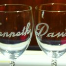8 oz Wine Glass Set Etched with Your name