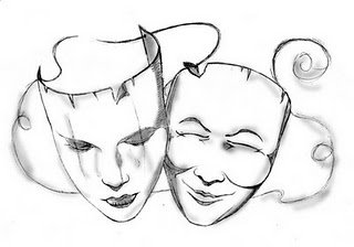 Drama mask stencils