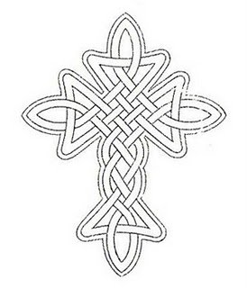 Celtic knot cross stencil
