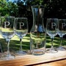 Wine glass set  Hand etched!