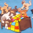 NEW!!!!!!!!! FIVE LITTLE MONKEYS JUMPING ON THE BED FELT FLANNEL BOARD STORY SET