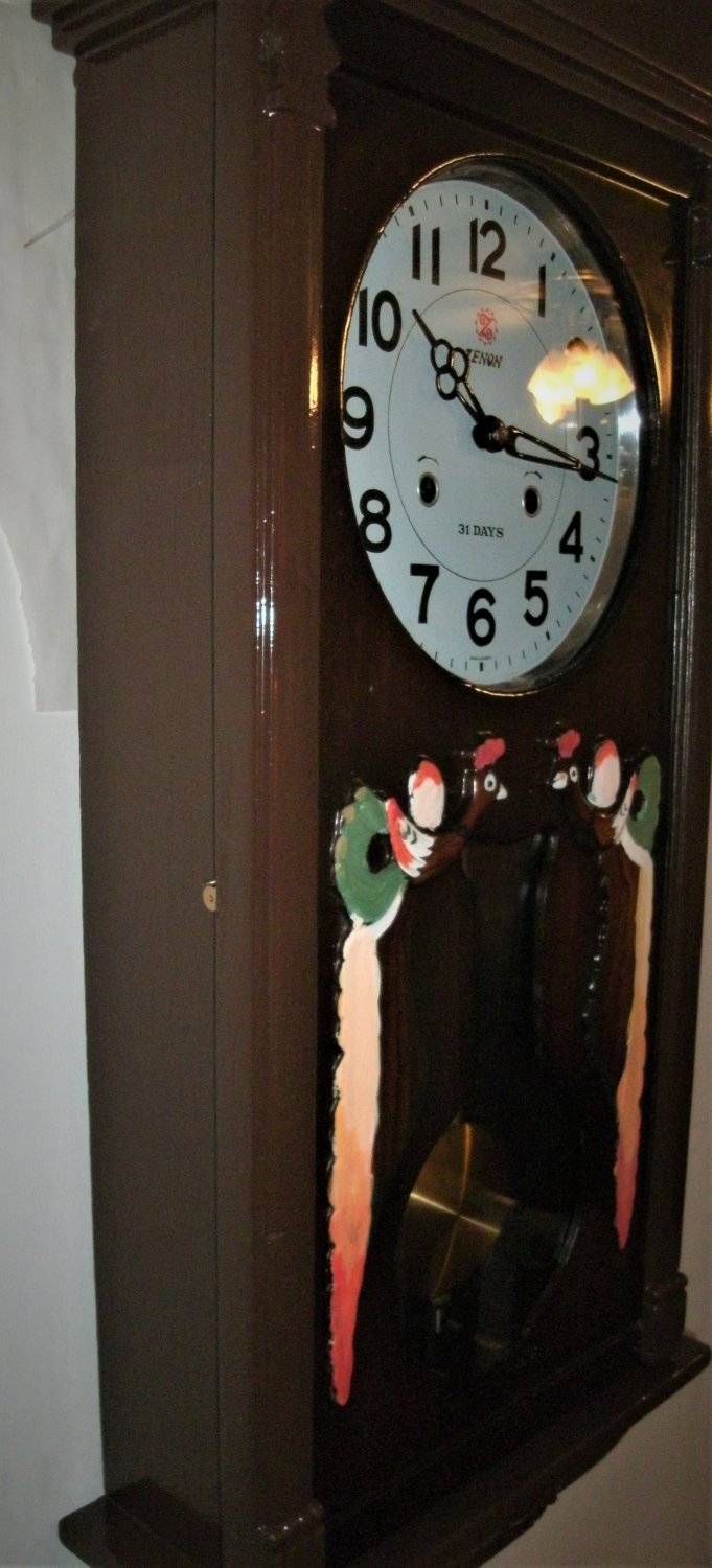 Vintage Zenon Tiger & Chinese Phoenix 31 Days Wall Clock