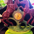 Stallion & Colt Ceramic w/Mechanical wind-up Clock