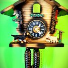 Wired-Hair Dachshund and Goat 1 Day Cuckoo Clock