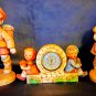 Sheffield Hummel Looking Figurines Alarm Clock w/Figurines*Free USA Shipping