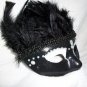 Face mask mardi gras masquerade Costume, Black feather pearl mask