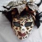 Leopard Feather face mask mardi gras masquerade Costume