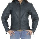 Ladies Motorcycle Biker Leather Jacket Zip out with Braids