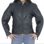 Ladies Motorcycle Biker Leather Jacket Zip out with Braids