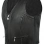 Ladies Womens Girls Motorcycle Biker Leather V-Neck Fit Vest Jacket Honda Harley Kawasaki Yamaha
