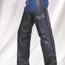 MENS MOTORCYCLE BIKER LEATHER Braided CHAPS ZIPPED FLAP