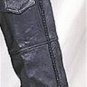 MENS MOTORCYCLE BIKER LEATHER Braided CHAPS ZIPPED FLAP
