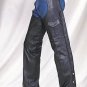 MENS MOTORCYCLE BIKER LEATHER Braided CHAPS ZIPPED FLAP