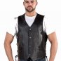 Mens Motorcycle Biker Racer Leather Laces Vest Jacket most sizes available