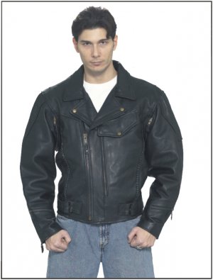 Mens Cowhide Piston Pete Leather Biker Jacket size M to 3X