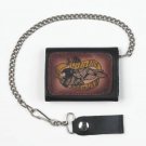 Motorcycle Biker Trifold Chain Wallet Love t ride Eagle