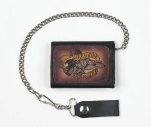 Motorcycle Biker Trifold Chain Wallet Love t ride Eagle