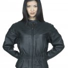 Ladies Motorcycle Biker Racer Zipped sft Leather Jacket