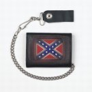 Motorcycle Biker Trifold Chain Wallet Rebel Logo Leathr