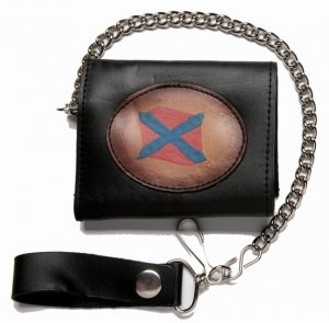Motorcycle Biker Trifold Chain Leather Wallet Rebel 2
