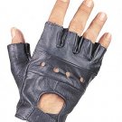 Motorcycle Leather Fingerless Fitness Gloves S/M ~ 3X