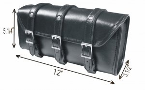 3 STRAPS MOTORCYCLE BIKER TOOLBAG GEAR FORK TOOL BAG