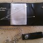 Motorcycle Biker Trifold Chain Leather Wallet USA Flag