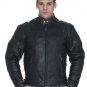 MENS NEW LEATHER VENTED MOTORCYCLE JACKET PADDED BACK