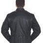 MENS NEW LEATHER VENTED MOTORCYCLE JACKET PADDED BACK