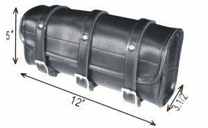 3 STRAPS MOTORCYCLE BIKER Harley TOOLBAG GEAR FORK 12"