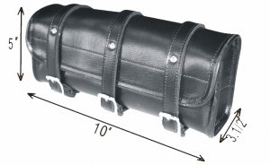 3 STRAPS MOTORCYCLE BIKER Harley TOOLBAG GEAR FORK 10"