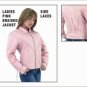 Ladies Heavy Duty Soft Pink Leather MC Jacket w/ Z/O Lining & Braid Gather Sides