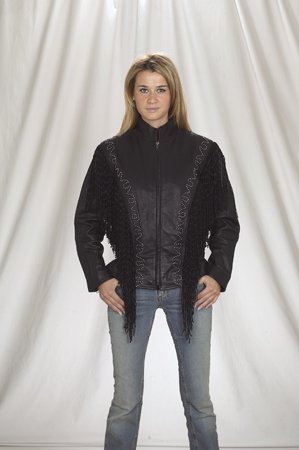 Ladies Jacket w/ Stud & Fringe