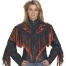 Ladies Jacket w/ Flame & Fringe