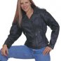 Ladies Heavy Duty Soft Leather Jacket w/ Braid, Lining & Gather Sides