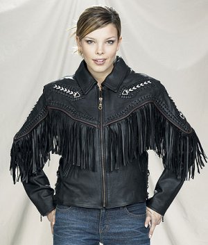 Ladies Jacket w/ Arrows, Fringes, Z/O Lining & Sidelaces