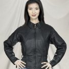 Ladies Naked Cowhide Jacket w/ Braid Z/O Lining