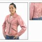 Ladies Soft Leather Pink MC Jacket w/ Z/O Lining