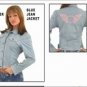 Ladies Genuine Leather Denim Jacket w/ Studs